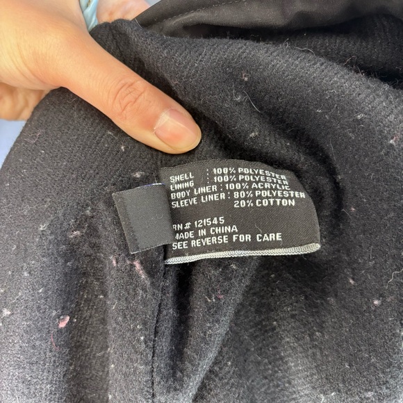 London Fog Black Trench Coat with Lining - Picture 4 of 6